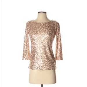 J. Crew Sequin 3/4 sleeve top